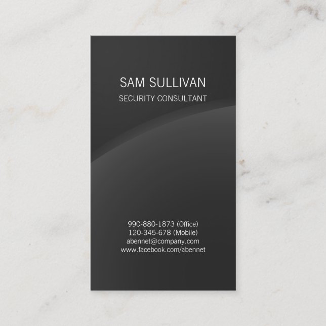 Security Consultant Special Skills Dark Horizon Business Card (Front)