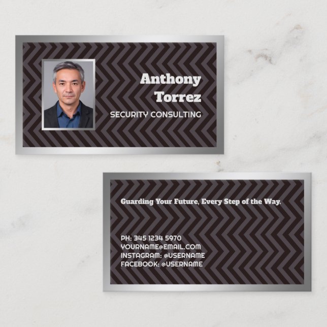 Security Consulting Custom Photo Business Card (Front/Back)
