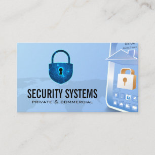 Security Cyber Lock   Smart Phone Tech Business Card