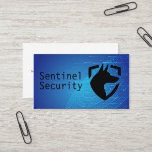 Security Dog Shield   Tech Background Business Card