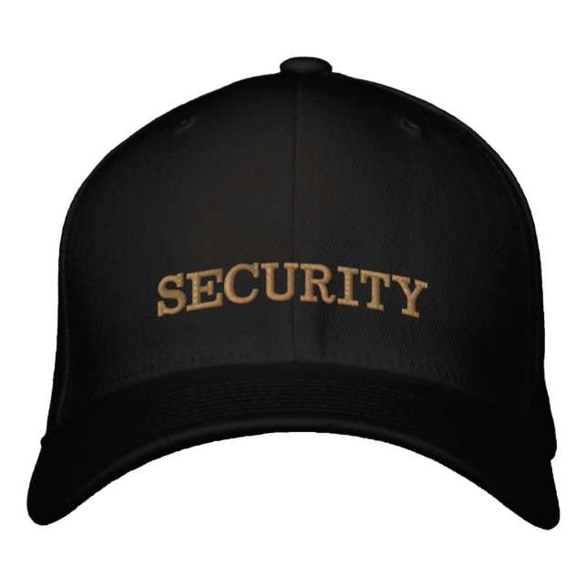 SECURITY embroidered baseball cap gold / black (Front)