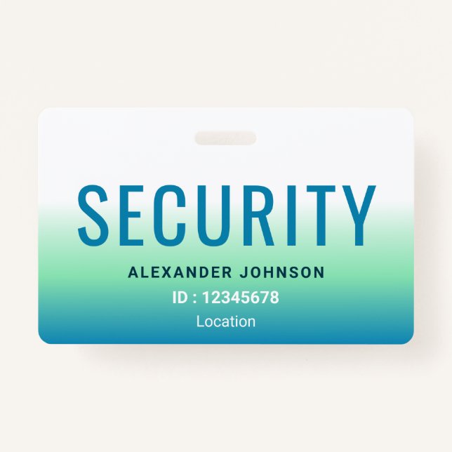 Security Employee Identification Simple Modern ID ID Badge (Front)