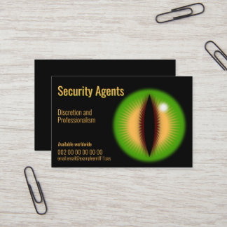 Security Green Eye of a dragon Business Card