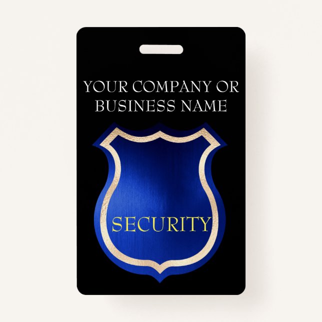 Security Guard Badge with Company Name ID Badge (Front)