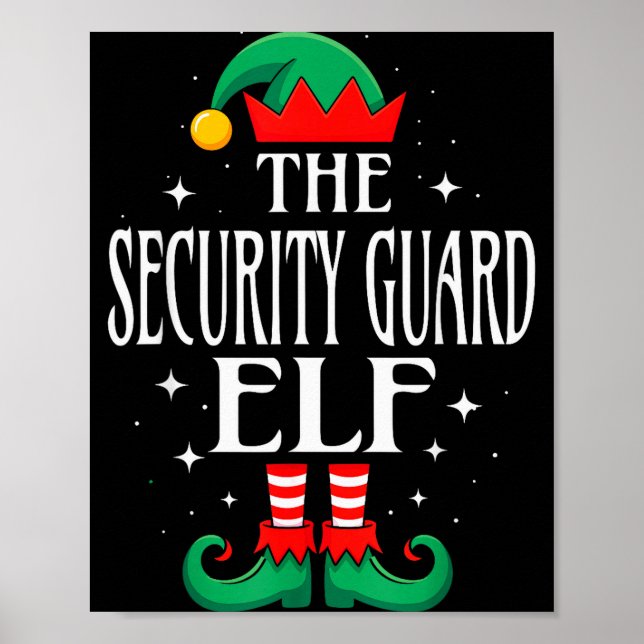 Security Guard Elf Job Title Funny Christmas Match Poster (Front)