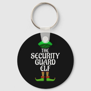 Security Guard Elf Matching Family Group Christmas Key Ring