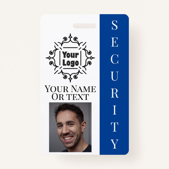 Security Guard Employee ID with Logo and Photo ID Badge (Front)