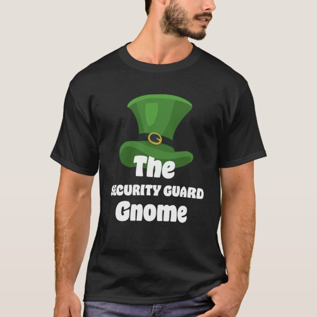 Security Guard Gnome St Patricks Day T-Shirt (Front)