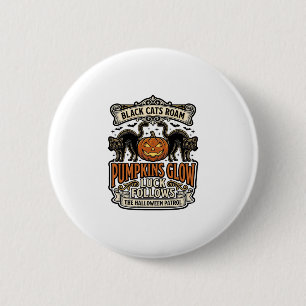 Security Guard Halloween Shirt with Black Cats & P 6 Cm Round Badge