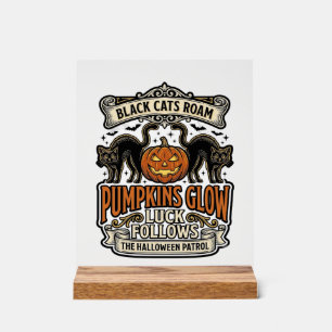 Security Guard Halloween Shirt with Black Cats & P Acrylic Sign