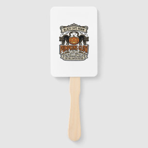 Security Guard Halloween Shirt with Black Cats & P Hand Fan