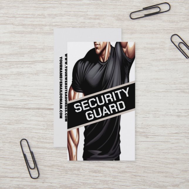 Security Guard Muscle Business Card (Front/Back In Situ)