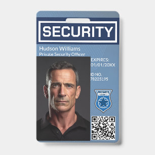 Security Guard Photo ID Badge   Custom Work ID