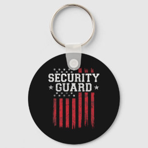 Security Guard Proud American Flag Usa Patriot Pat Key Ring