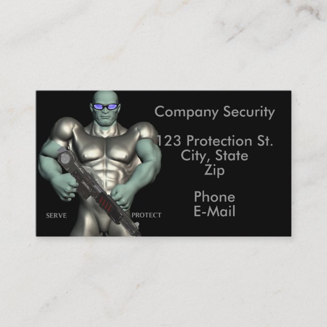 Security Guard Services Business Cards (Front)