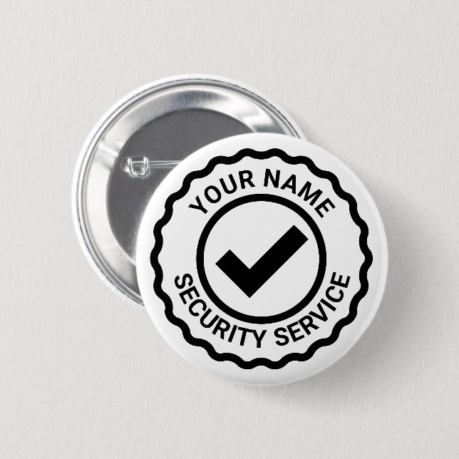 Security guard sign buttons with business name (Front & Back)