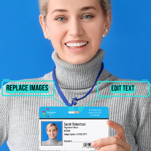 Security ID Employee Badge - Horizontal ID Badge