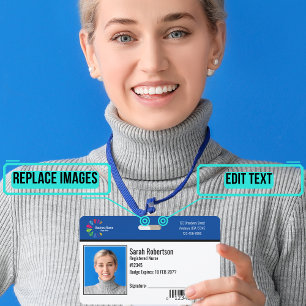 Security ID Employee Badge - Horizontal ID Badge