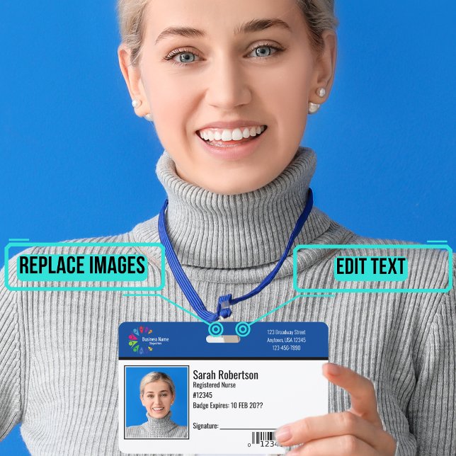 Security ID Employee Badge - Horizontal ID Badge (Please enjoy our badge and see all colors and shapes in the collection.)