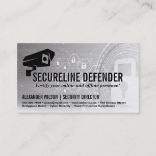 Security Logo   Cyber Tech Lock Background Business Card