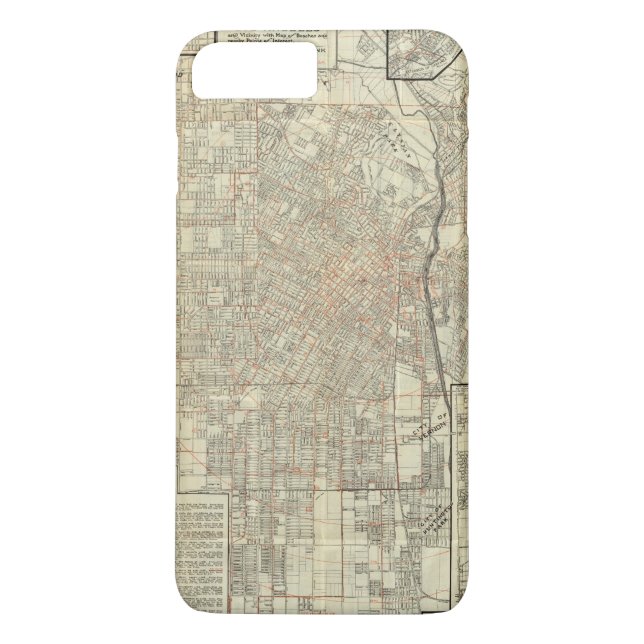 Security map and Street Railways in Los Angeles Case-Mate iPhone Case (Back)