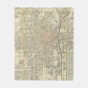 Security map and Street Railways in Los Angeles Fleece Blanket