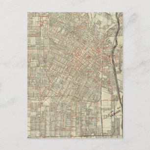 Security map and Street Railways in Los Angeles Postcard