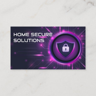 Security Pad Lock Shield Tech Background Business Card