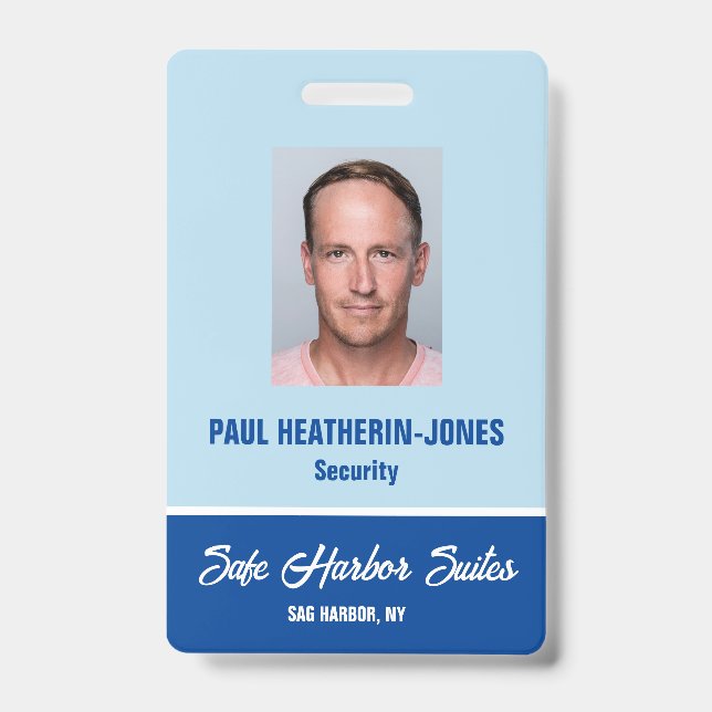 Security Photo I.D. Badge ID Badge (Front)