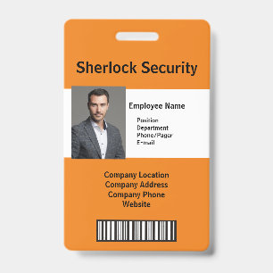 Security Photo ID Badge with Security Code