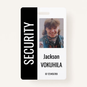 Security Photo Logo Code Template Black and White ID Badge