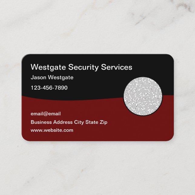 Security Services Business Card Profile Template (Front)