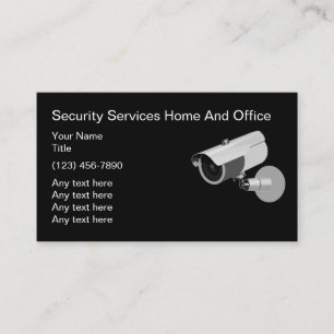 Security Services Business Card With Video Camera