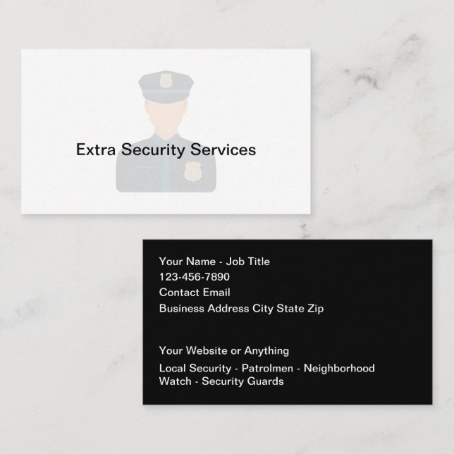Security Services Business Cards Local (Front/Back)