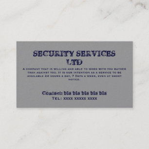 SECURITY SERVICES LTD , Contact: bla bla bla bl... Business Card