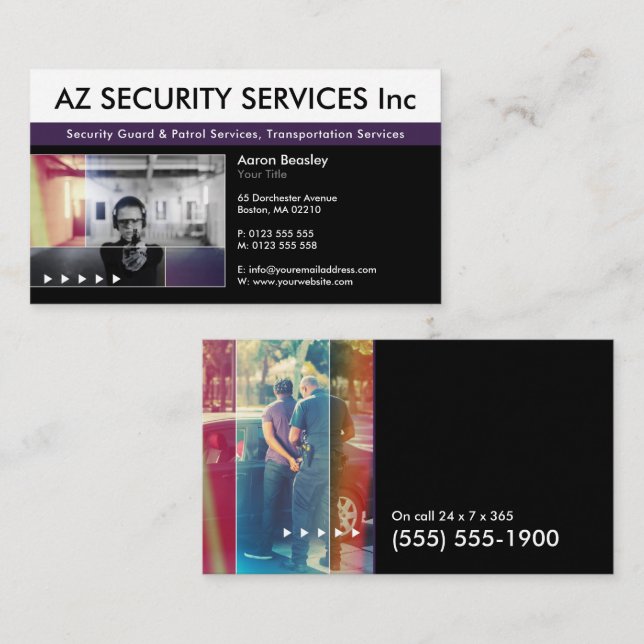 Security Services | Private police Business Card (Front/Back)