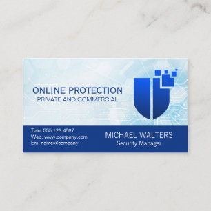 Security Shield Blue Online Data Business Card