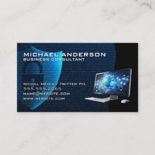 Security Shield Graphics   Computer Tech Logo Business Card