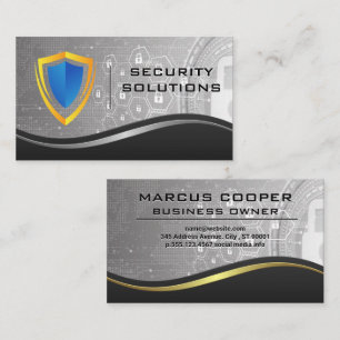 Security Shield Logo   Tech Cyber Security Business Card