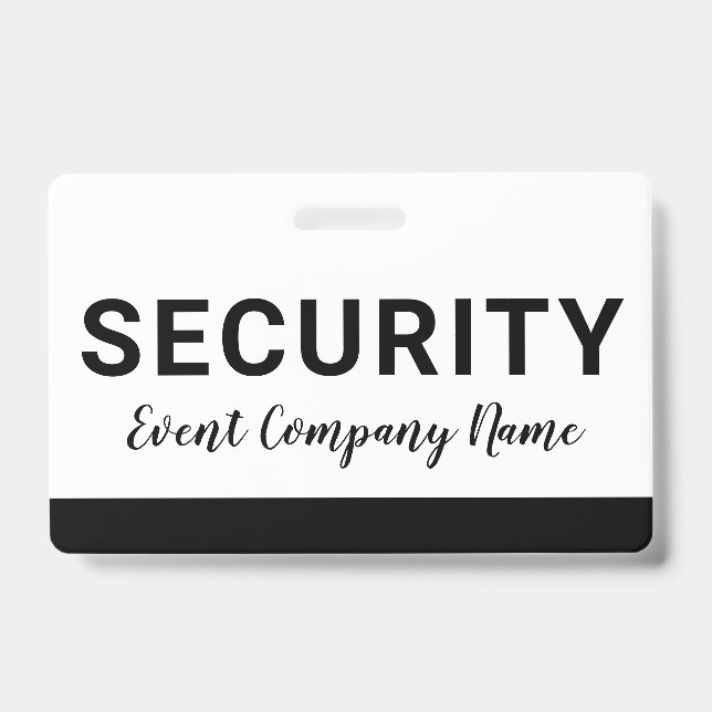 Security Staff Company Name Badge ID Badge (Front)
