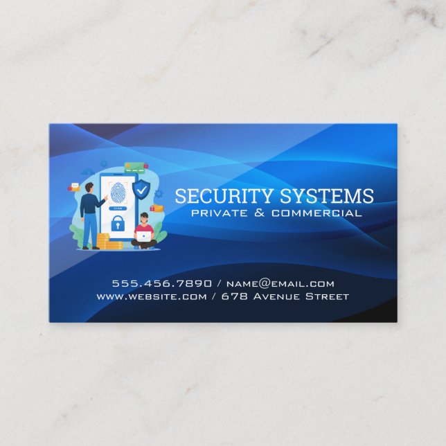 Security Systems | Online Identity Protection Business Card (Front)