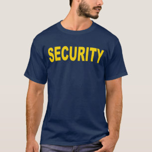 Security T Shirt, 2 sided on Navy Blue with Gold T-Shirt