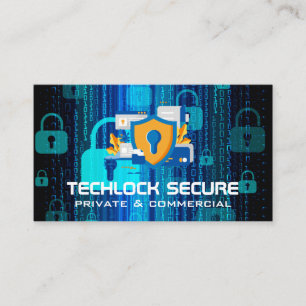 Security Tech Camera Padlocks Coding Business Card
