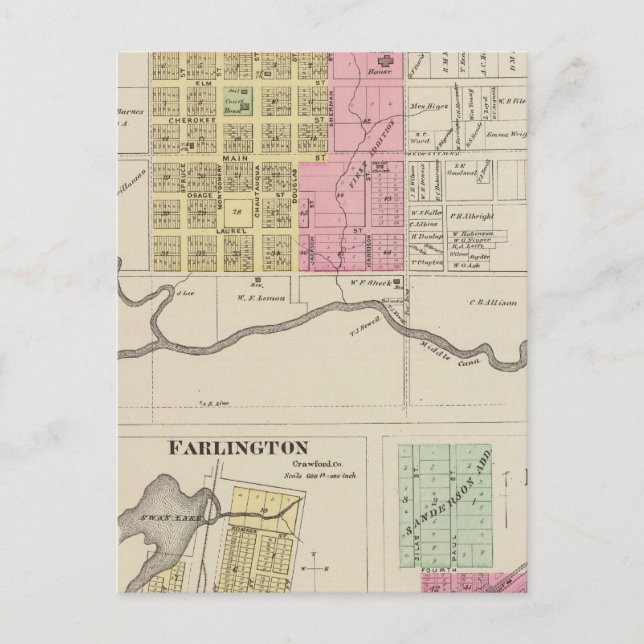 Sedan, Cloverdale, Farlington, and Hepler, Kansas Postcard (Front)