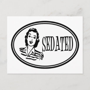 Sedated Retro Housewife Postcard