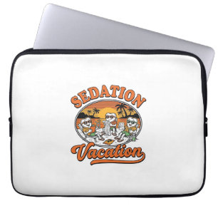 Sedation Vacation Retro Dental Humor Shirt Design_ Laptop Sleeve