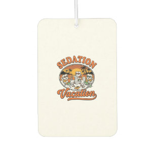 Sedation Vacation Retro Dental Humour Shirt Design Car Air Freshener