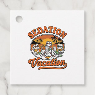 Sedation Vacation Retro Dental Humour Shirt Design Favour Tags