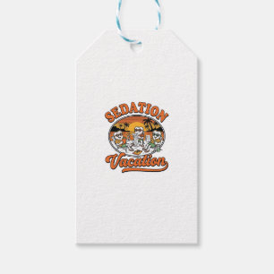 Sedation Vacation Retro Dental Humour Shirt Design Gift Tags