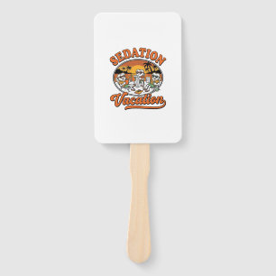 Sedation Vacation Retro Dental Humour Shirt Design Hand Fan